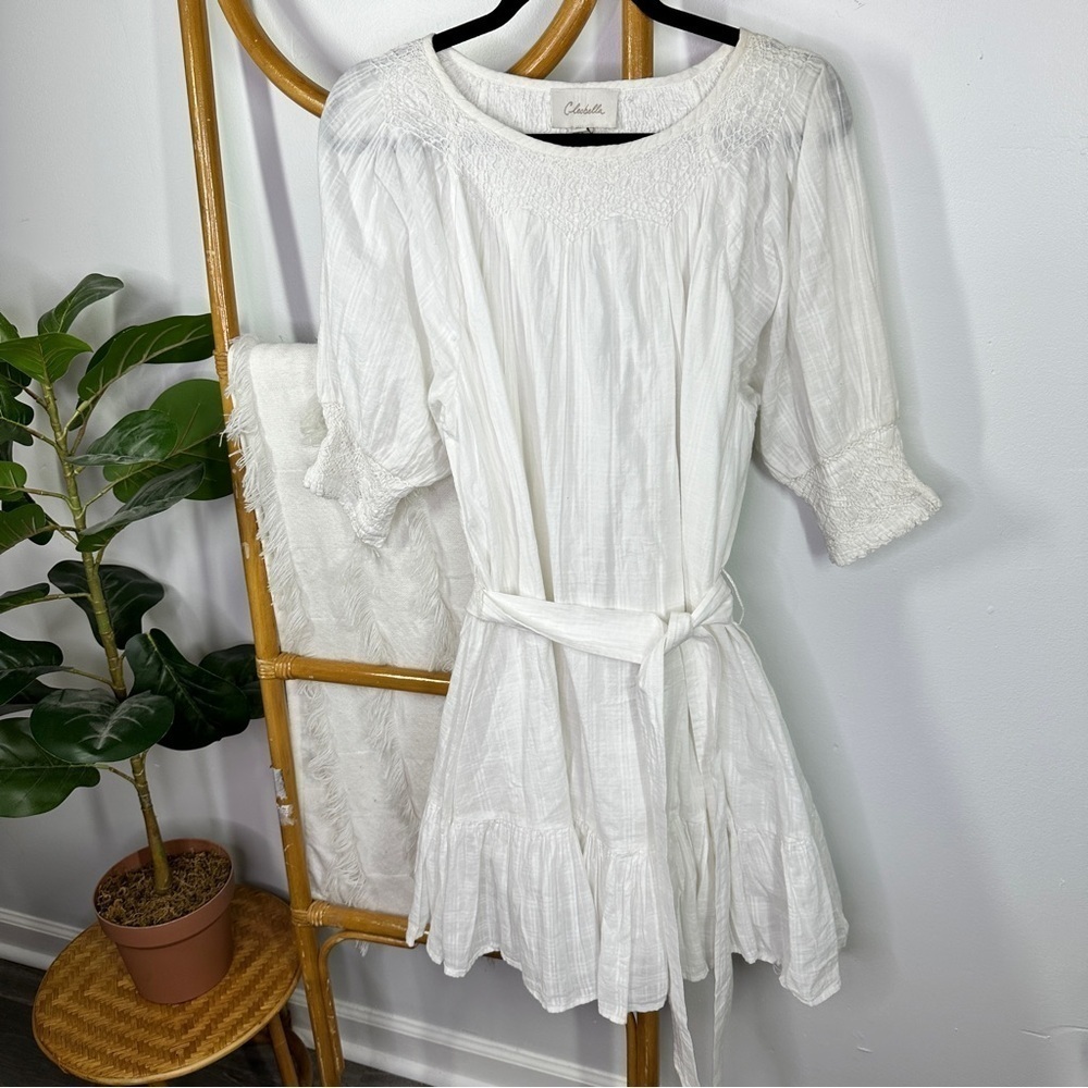 Cleobella White Ada Mini Dress sz L - Picture 2 of 8